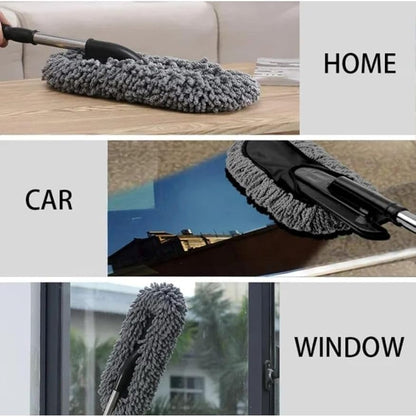 5 PCS Microfiber Car Duster Kit - Interior & Exterior Car Cleaning Detailing Tool Scratch & Lint Free, Pollen Removing Extendable Long Handle Duster for Car & Motorcycle car Accessories (A1)