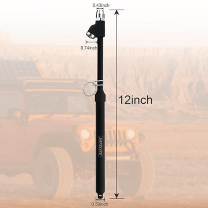 SAFELIFE Heavy Duty Tire Pressure Gauge, Straight-on Dual Head Air Pressure Gauge, 10-150PSI 100-1000KPa Tire Air Gauge, Non-Slip Handle and Extended Tube for Semi Truck Car RV Van