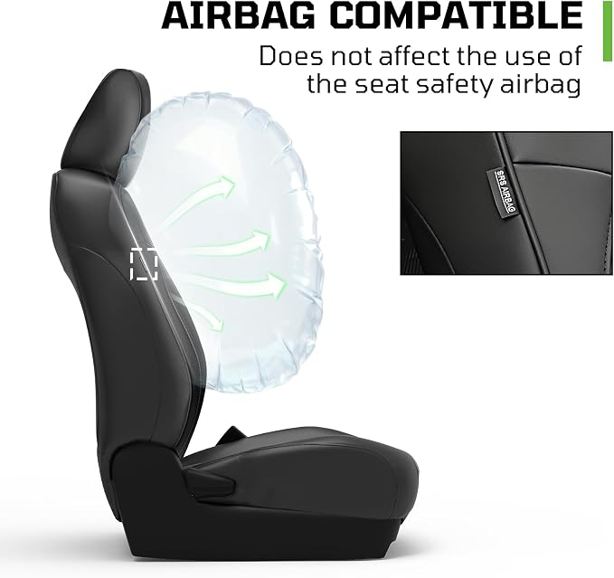 Car Seat Covers Fit for Toyota Tacoma 2016-2023,Full Coverage Faux Leather Car Seat Covers Full Set,Custom Waterproof Breathable Car Seat Protector Front Seat and Back Seat Covers for Cars(Black)