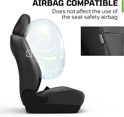Car Seat Covers Fit for Toyota Tacoma 2016-2023,Full Coverage Faux Leather Car Seat Covers Full Set,Custom Waterproof Breathable Car Seat Protector Front Seat and Back Seat Covers for Cars(Black)