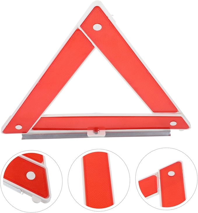 2pcs Warning Triangle Emergency Safety Sign for Roadside Use Reflective Folding Design for Car Parking and Traffic Safety and Construction