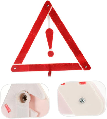 PartyKindom 2pcs Car Warning Triangle Reflective Safety Kit Portable Emergency Auto Safety Sign for Vehicles Roadside Use Tripod Base