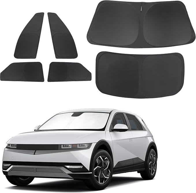 TINGLU Window Shades for Hyundai Ioniq 5 2022-2025 2026 Accessorie Car Side Full Windows Rear Triangular Windshield Sun Shade Sun UV Rays & Privacy Protection for Camping,Napping,and Relaxing 6PCS