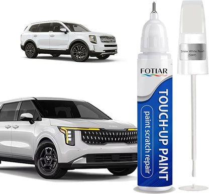 Snow White Pearl SWP Touch up Paint for Kia-Exact Match Scratch Repair Kit 2-In-1 Premium Car Paint Pen for Chips & Nicks