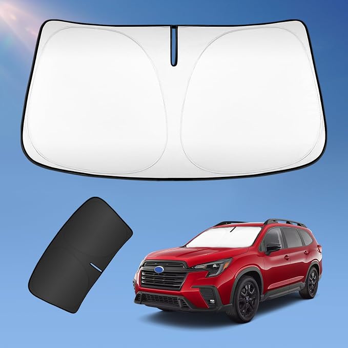 Sun Shade Sunshade for Subaru Ascent 2019-2025 2026 Windshield Cover, 4-Layers Sun Shield 250T Silver Sun Visor Foldable Front Window Shade Blocks UV Rays Car Accessories