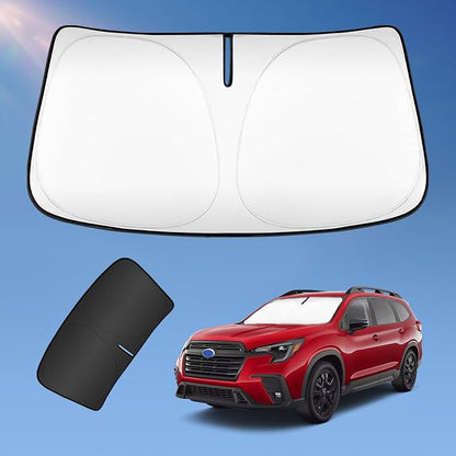 Sun Shade Sunshade for Subaru Ascent 2019-2025 2026 Windshield Cover, 4-Layers Sun Shield 250T Silver Sun Visor Foldable Front Window Shade Blocks UV Rays Car Accessories
