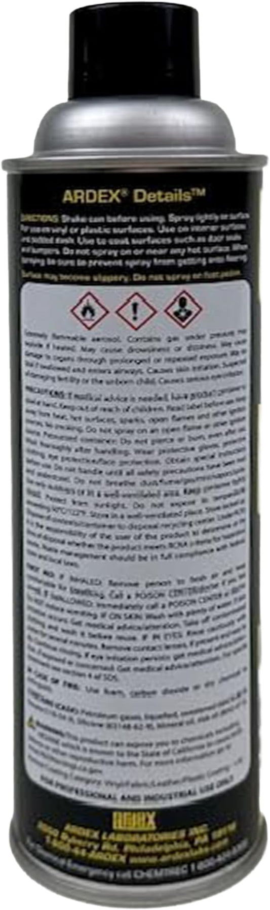 Ardex Details 6201 Professional Interior Aerosol Dressing, Car Detailing Kit Interior Cleaner for Hard-to-Reach Places, AC Vents, Door Seals & Dashboards - Easy Spray Application | Made in USA