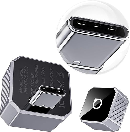 OTTOCAST USB-C Mini 3.0 Wireless CarPlay & Android Auto Adapter – for Apple iPhone/AndroidPhone, 2-in-1 Multi-User Type-C Wireless Bluetooth Dongle, for Cars with Wired CarPlay/Android Auto (Silver)