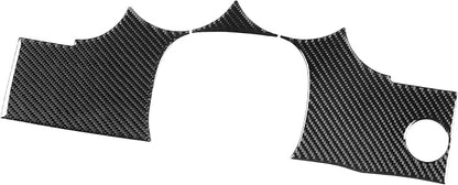 5PCS Compatible with Dodge Charger 2008 2009 2010 Real Premium Soft Carbon Fiber Decor Car Speedometer Panel Lower Part Sticker Interior Accessories Decal Cover Black