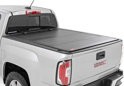 Rough Country Hard Tri-Fold Truck Bed Tonneau Cover for Chevy Colorado & GMC Canyon (2015-2026) - Aluminum Flip-Up Folding Bed Cover, Fits 5' (60") Bed