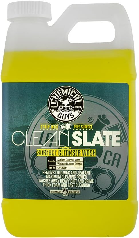 Chemical Guys CWS80364 Clean Slate Deep Surface Cleaning Car Wash Soap (Removes Old Car Waxes, Glazes & Sealants for Superior Surface Prep), 64 fl oz (Half Gallon), Citrus Scent