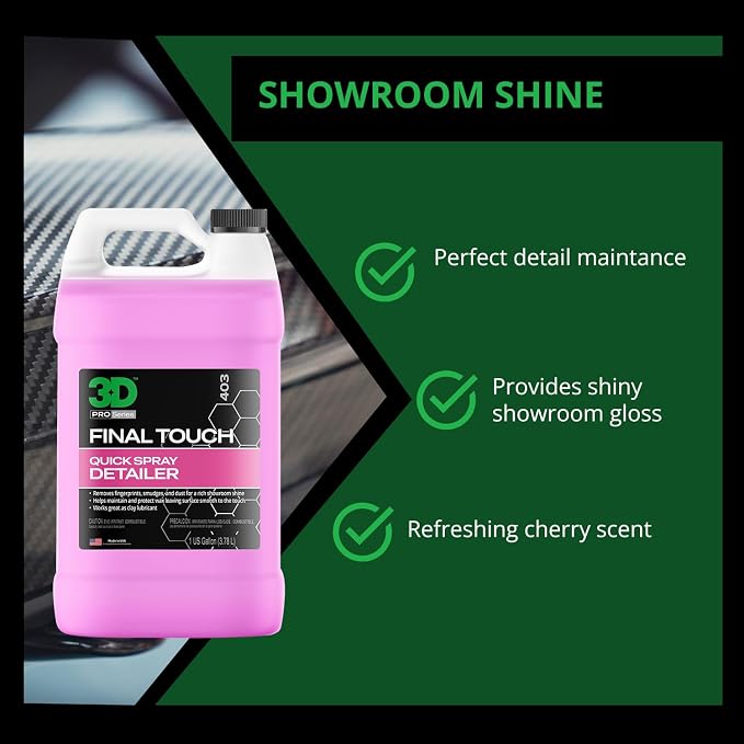 3D Final Touch Quick Detail Spray - Easy Spray On, Wipe Off Showroom Shine 1 Gallon