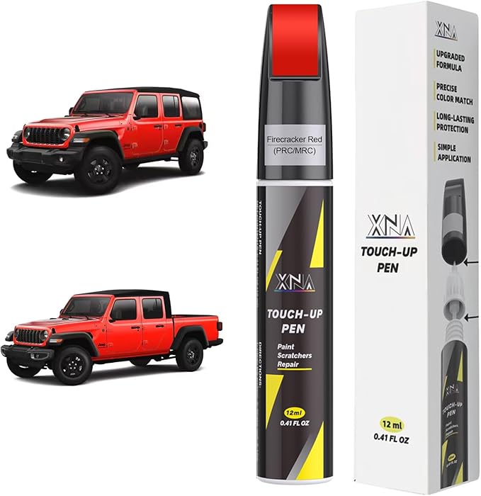 XNA Firecracker Red(PRC/MRC) for Jeep Touch Up Paint, Car Scratch Remover for Nicks and Chips Repair, 2-In-1 Quick & Easy Fix Car Scratch Repair Kit with Exact Color-Matched