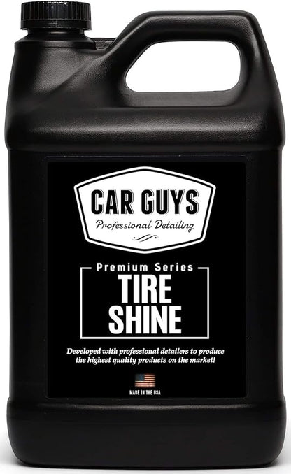 CAR GUYS Tire Shine Spray 1 Gallon Refill - The Perfect Deep Black Shine - Long Lasting Car Tire Dressing - No Sling & Dry to Touch - Sprayer Not Included