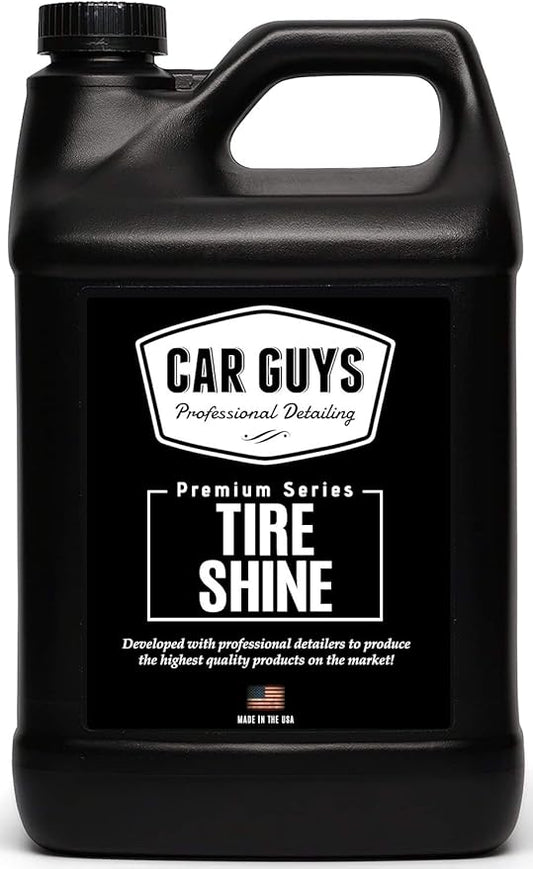 CAR GUYS Tire Shine Spray 1 Gallon Refill - The Perfect Deep Black Shine - Long Lasting Car Tire Dressing - No Sling & Dry to Touch - Sprayer Not Included