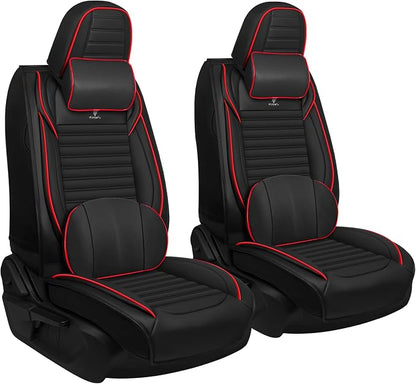 Seat Covers Fit for Nissan Rogue 2015-2026, Breathable and Comfortable Leather Car Seat Cover, Deluxe Waterproof Cushion Cover Auto Interior Accessories (Black Red)