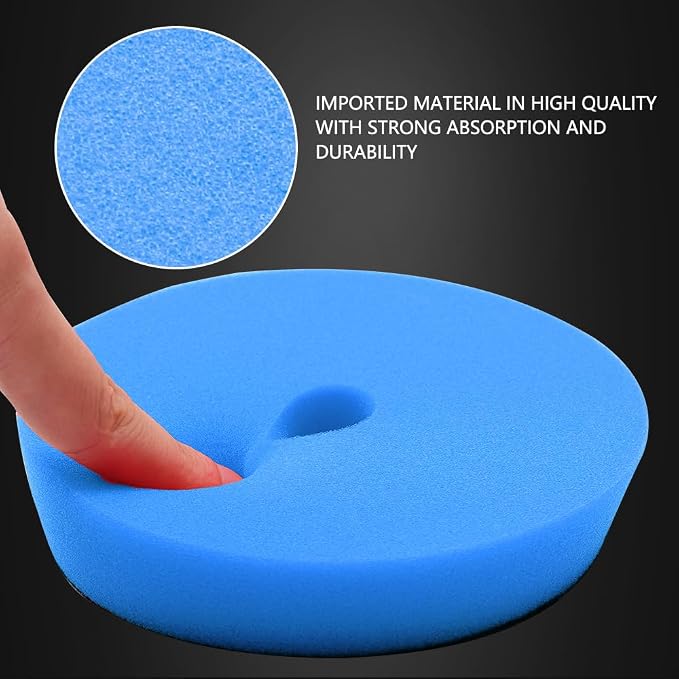 Blue T60 Moderate-Cut Foam Polishing Pads, SPTA 1Pc 5.5 Inch Face for 5 Inch 125mm Backing Plate Compound Buffing Sponge Pads for Car Buffer Polisher Compounding, Polishing and Waxing -FPBFS5B