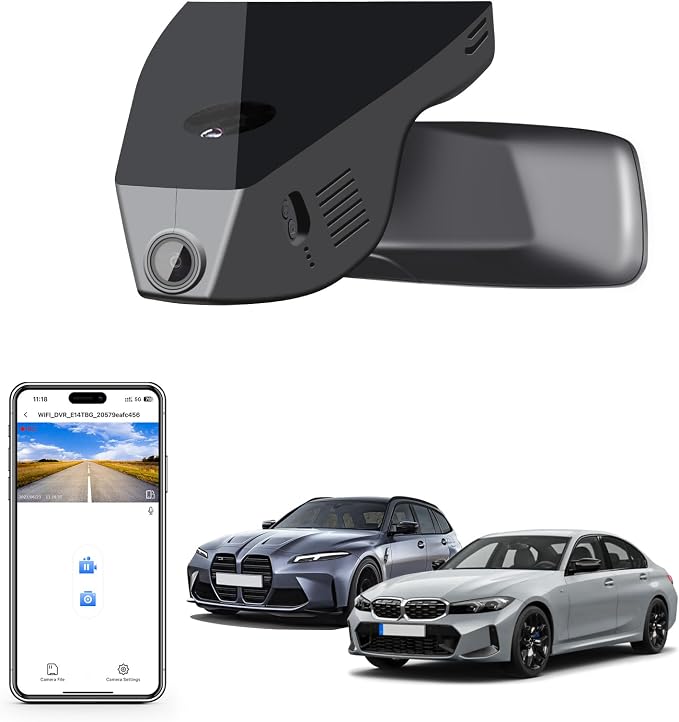 Mangoal 4K Dash Cam for BMW 3-Series Gen7 G20 G21 G28 2020-2026 Select 2019 M3 G80 G81(Model C), OEM Style, 2160P UHD Video, WiFi & APP, GPS, 64GB Card