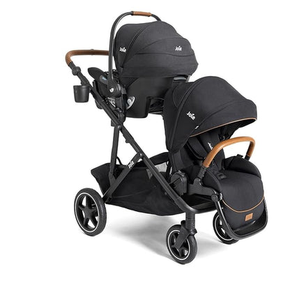 Joie Baby, Chive and Mint Latch - All-in-One Convertible Single-to-Double Modular Stroller with 20+ Customizable Modes & All-Terrain Wheels, and Baseless Infant Car Seat Travel System (Shale)