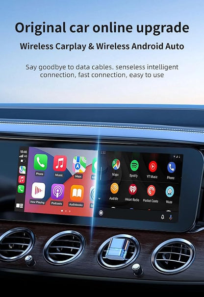Wireless CarPlay Adapter-Convert Wired CarPlay to Wireless,Stable Connection and Mini Size,Plug & Play,50% Lower Temperature,Auto-Reconnect,Compatible with iPhone & Android & Cars 2015+