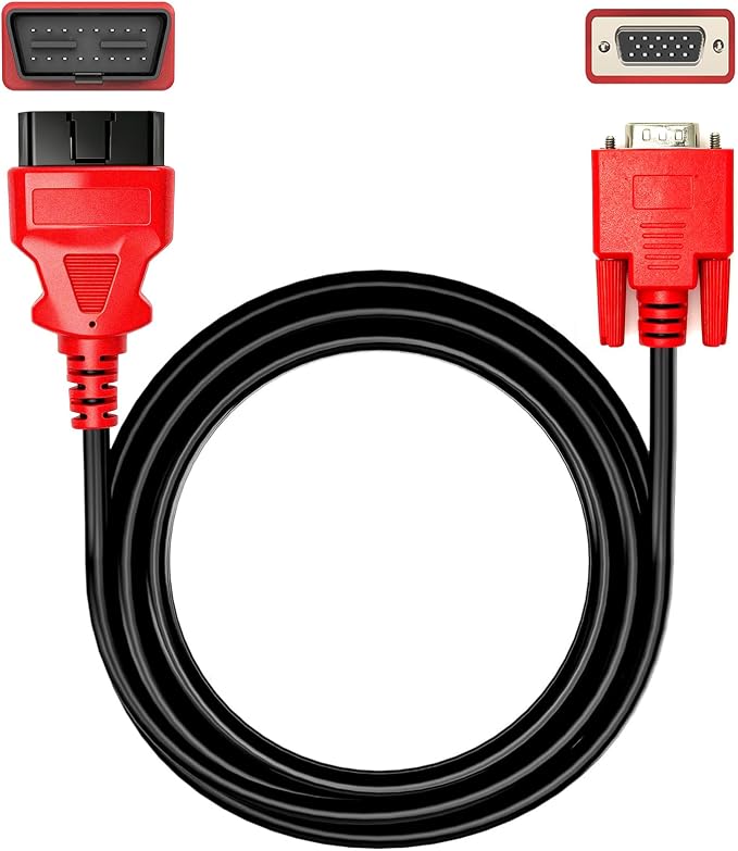 Main Cable Fit for XTOOL D5, D5S, D6, D6S, D7, D7S, D8S, IP508, IP508S, IP608, IP616, IP819 OBD2 Diagnostic Scanner 16-Pin Male to 15-Pin Male Replacement Test Cable Adapter Connector - 5ft/150cm