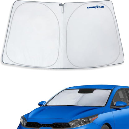 Goodyear Foldable Windshield Sunshade for Kia Forte 2019-2024, Car Accessories, Sunshade Cover, Sun Shade Car Windshield, Window Sun Blocker - GY008232