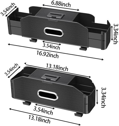 Back Seat Car Organizer,4 in 1 Multifunctional Car Back Seat Storage Box with Trash Can Drink Cup Holder Tissue Box, for Hold Phone,Snacks, Drinks, Handbag-Grid