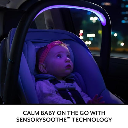 Evenflo LiteMax NXT Rear-Facing Lightweight Preemie and Infant Car Seat 3-30lbs with SensorySoothe. Easy Install with Base (Quartz)