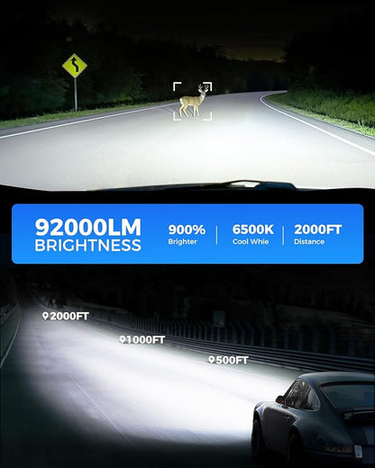 Marsauto 9005 H11 High/Low Beams and 5202 LED Fog Light Bulbs Combo Kits Fit For Chevy Colorado 2015-2019 & Chevy Tahoe 2007-2014, 92,000LM Bright 6500K 9005 H11 LED Bulbs, Pack of 6
