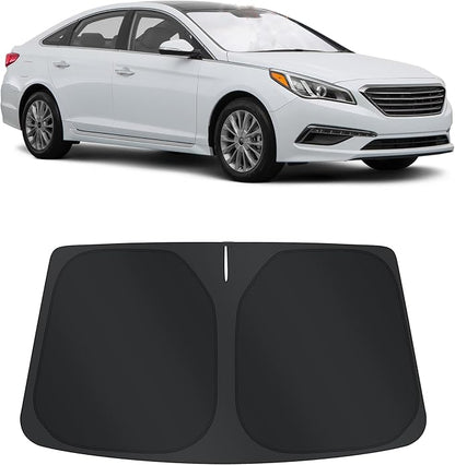 TINGLU Sun Shade for Hyundai Sonata Sedan 2015-2019 Accessories Windshield Sun Shade Window Shade UV Rays Protection Sun Visor Cover with Steering Wheel Sunshade Storage Bag