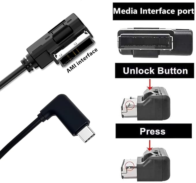 MDI Type C AUX Adapter, 2 in 1 Car Music Audio Interface Compatible with Mercedes Benz for 17 16 Pro Max Air 15 Pro Max 15 Plus Android Galaxy Note Google