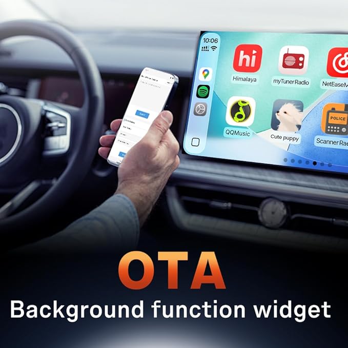 CarlinKit Mini Ultra 2026 – Wireless 2-in-1 CarPlay & Android Auto Adapter | Orange | Plug & Play | Converts Factory Wired to Wireless | Auto Connect | for iPhone & Android | Ultra-Compact Design