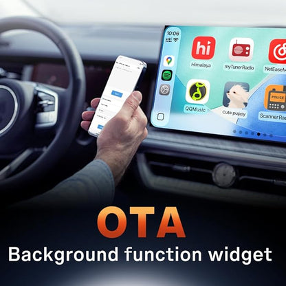 CarlinKit Mini Ultra 2026 – Wireless 2-in-1 CarPlay & Android Auto Adapter | Orange | Plug & Play | Converts Factory Wired to Wireless | Auto Connect | for iPhone & Android | Ultra-Compact Design