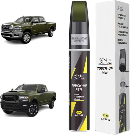 XNA Olive Green Pearl(PFP/KFP) for Dodge Ram Touch Up Paint, 2 in 1 Car Scratch Remover with Pen Tip and Brush, Exact Color-Matched for Car Paint Scratch Repair, Quick & Easy Fix Chips and Nicks