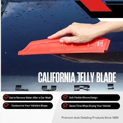California Car Duster Jelly Blade Flexible Silicone Auto Drying Tool in Red 20083