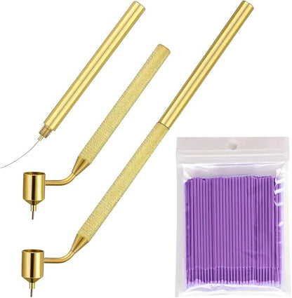 100PCS 0.5 mm Touch Up Paint Brushes, Fine Line Fluid Writer Paint Applicator Pen Disposable Micro Applicators, Detailing Fluid Writer Tool Kit for Rock Chips and Scratch Repair