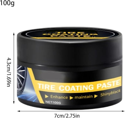 Tire Shine Paste - Black High Gloss Dressing, Tyre Coating Gel, Automotive Waxing Tool, Durable Vehicle Finish | Ideal for Car Motorcycle Truck Wheel Rim Cleaning Renovation Maintenance Refurbishing