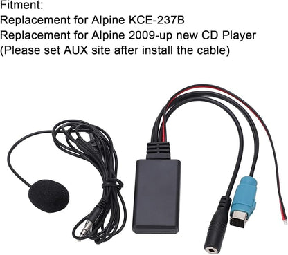 Aramox AUX in Bluetooth Module, Bluetooth AUX in Cable Adapter Stereo Full Speed with Removable Microphone Replacement for 2009‑up