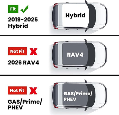 LASFIT Floor Mats & Backrest Mats & Trunk Mat for Toyota RAV4 2019-2025 (Only Fit Hybrid) All Weather TPE Custom Fit Floor Liners Car Mats Full Set Accessories, Lifespan 5 Years+, Black