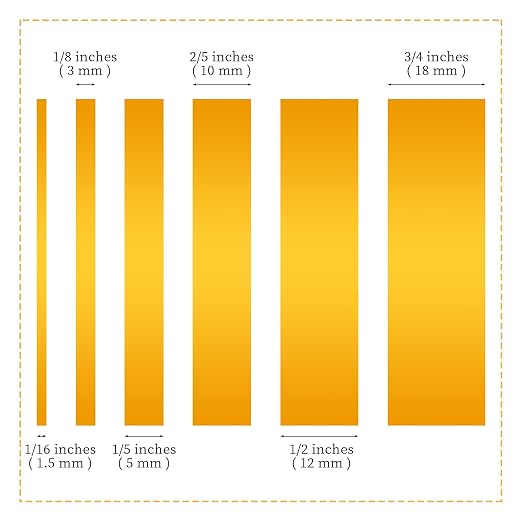 6 Rolls Fine Line Tape 1/16, 1/8, 1/5, 2/5, 1/2, 3/4 Inch x 55 Yard Fineline Masking Tape Painter Adhesive Automotive for DIY Car Auto Paint (Yellow, Mixed Sizes)