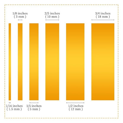 6 Rolls Fine Line Tape 1/16, 1/8, 1/5, 2/5, 1/2, 3/4 Inch x 55 Yard Fineline Masking Tape Painter Adhesive Automotive for DIY Car Auto Paint (Yellow, Mixed Sizes)