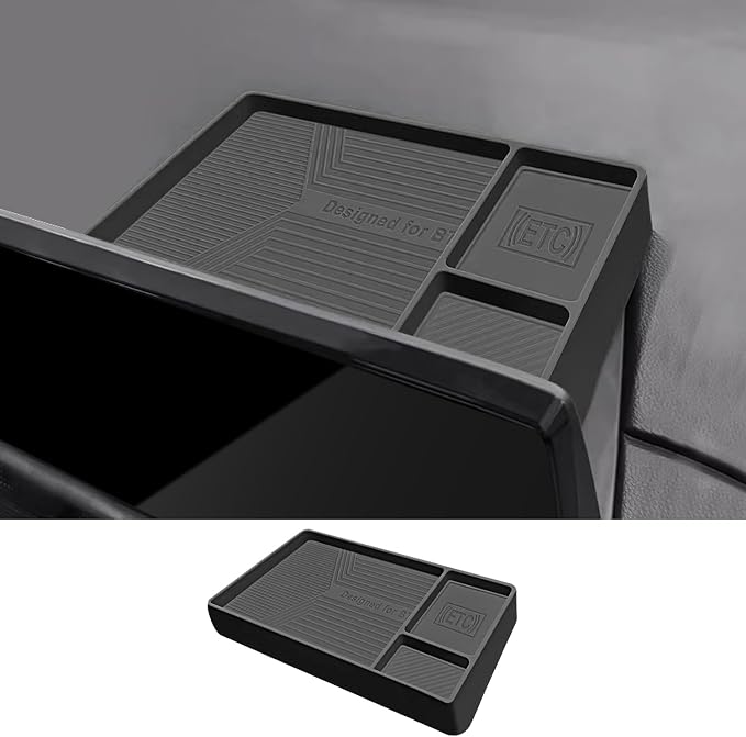 Temmis Dashboard Organizer for Honda CRV 2023-2026 (Gasoline & Hybrid), Silicone Dash Board Tissue Holder Dash Storage Tray Container Box Behind Screen-Black