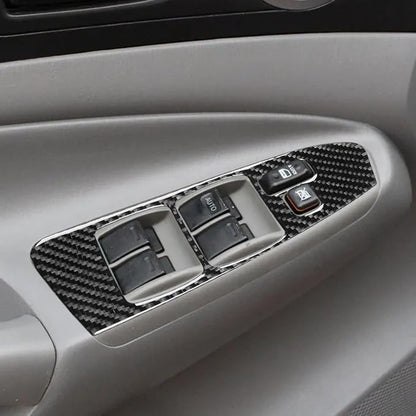 NVCNX Real Premium Carbon Fiber for Toyota 2nd Gen Tacoma Accessories 2005-2011 2006 2007 2008 2009 2010 Car Door Window Switch Cover Interior Trim Thick Overlay Sticker Decal 4PCs - for 4-Door