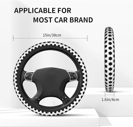 Football Steering Wheel Covers Non Slip Neoprene Universal 15 Inch Steering Wheel Protector Car Cover for Men Women