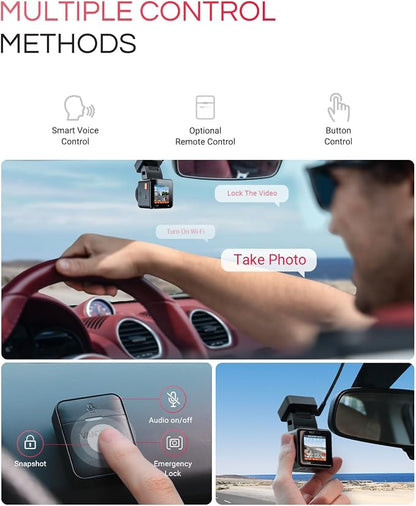 Vantrue E1 Pro 4K Mini Dash Cam Front, STARVIS 2 PlatePix HDR Night Vision Car Camera, Built-in 5G WiFi GPS, 1.54'' IPS Screen, Voice Control, 24/7 Buffered Parking Mode, Support 1TB Max
