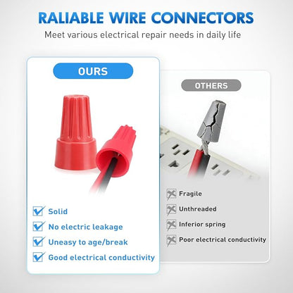 Nilight 100PCS Red Wire Connectors Kit 14-12 AWG Electric Wire Caps Insulating Insert Twist Electrical Wire Terminal with Spring for Connect Electrical Wiring Automotive Car Truck Boats Marine