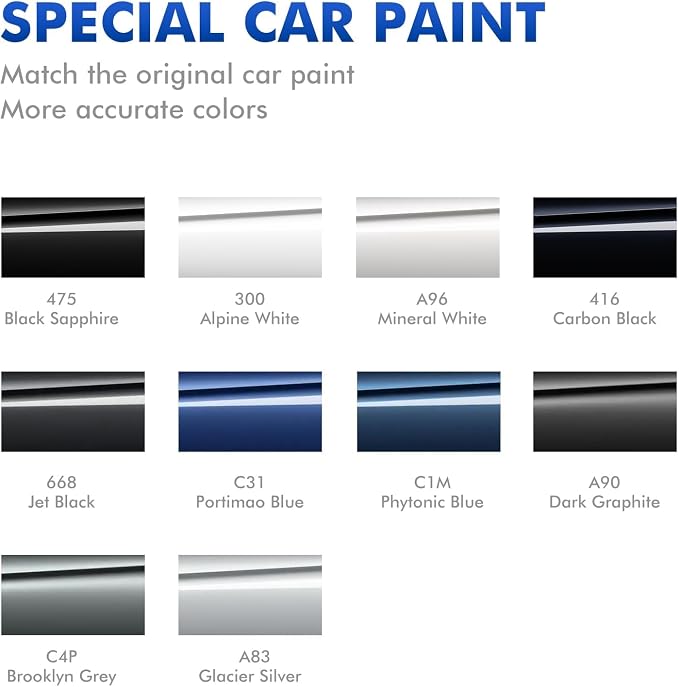 C1M Phytonic Blue Touch Up Paint for BMW, DIY Car Paint Scratch Repair Kit, Automotive Paints, Quick & Easy Fix Scratch Repair for X1/X3/X4/X5/X6/X7/2/3/5/7 Series/M5/iX