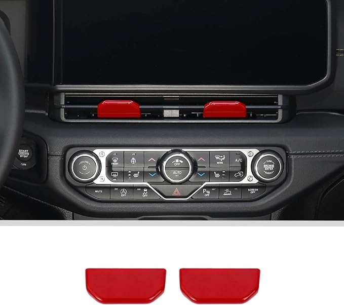 JWWY for Jeep JL Vent Air Outlet Adjustment Cover Trim Fit for 2024-2025 Jeep Wrangler JL JLU Gladiator JT 4xe Interior Accessories 2pcs Red