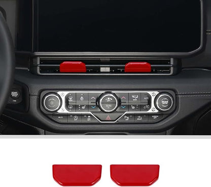 JWWY for Jeep JL Vent Air Outlet Adjustment Cover Trim Fit for 2024-2025 Jeep Wrangler JL JLU Gladiator JT 4xe Interior Accessories 2pcs Red