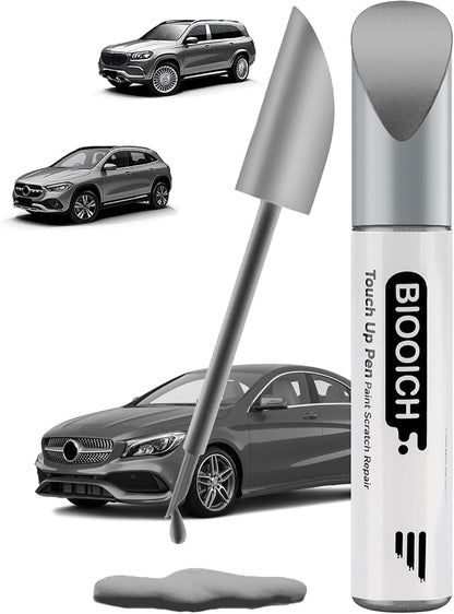 Touch Up Paint Pen Exact Color Match Car Chip and Scratch Repair (for Benz, Iridium Silver Metallic(775/9775))